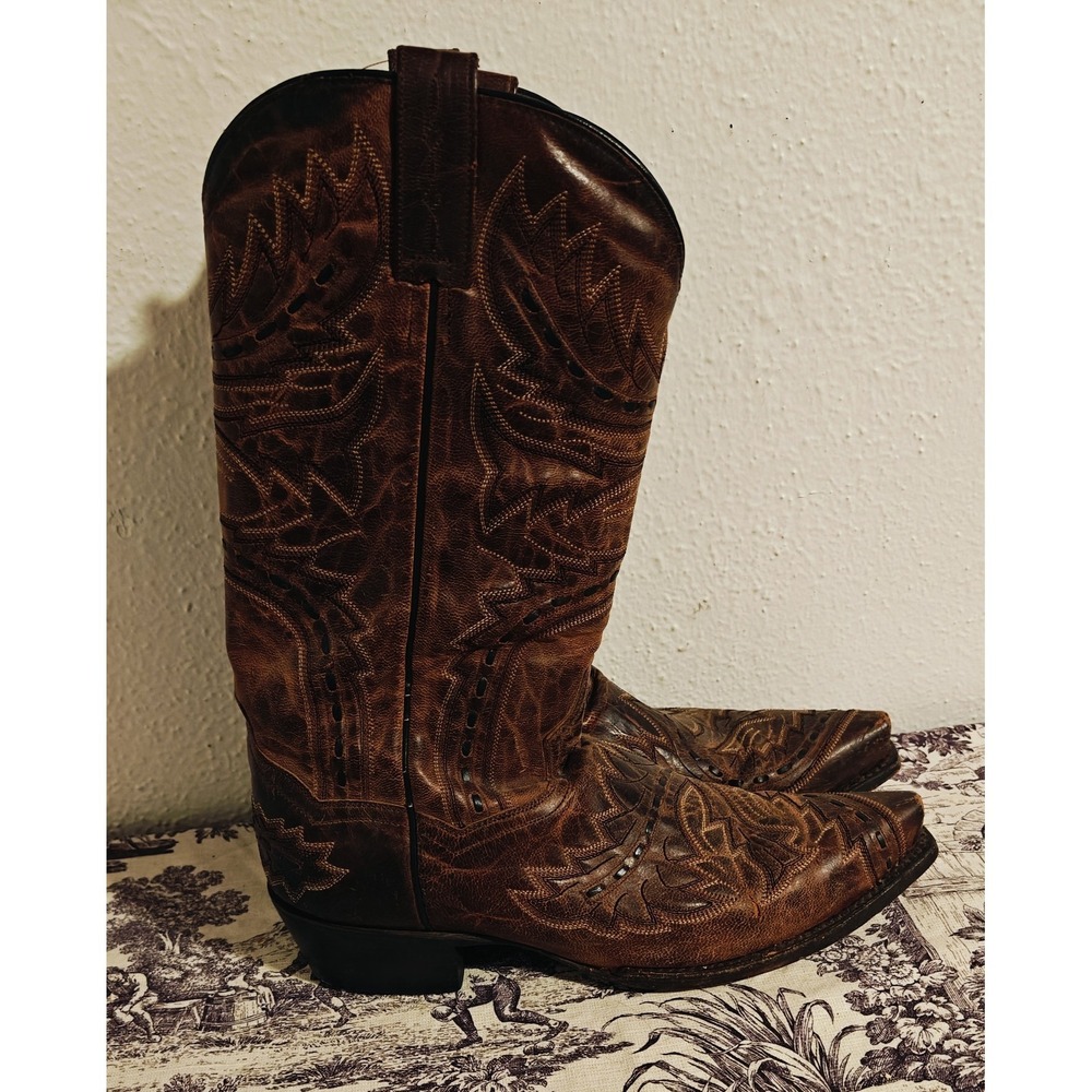 DAN POST Boots Sidewinder Leather Riding Rodeo Western Cowboy Boots Womens 9.5